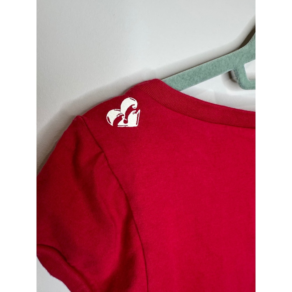 Y2K Vintage Billabong Red V-Neck Graphic Tee Skull Heart Shirt Sz M - Picture 5 of 6